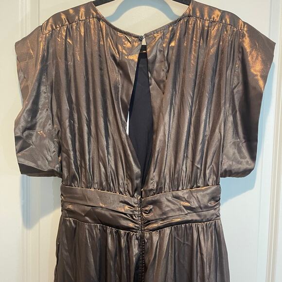 MISA Los Angeles Sophia Metallic Bronze Jumpsuit Size M - Picture 7 of 12